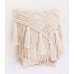 Macrame Square Throw Pillow Covers (Set of 2) – Handmade Boho Cushion Covers with Tassels | Decorative Cotton Pillow Cases for Sofa, Bed, Living Room & Cozy Décor